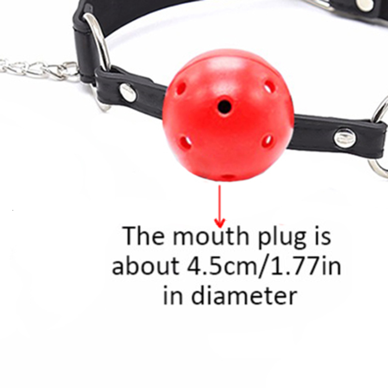 Adult Toys Sexy PU Leather Mouth Gag Ball Oral With Chain Nipple Clip Fetish Bondage Clamps Erotic Toy 230411