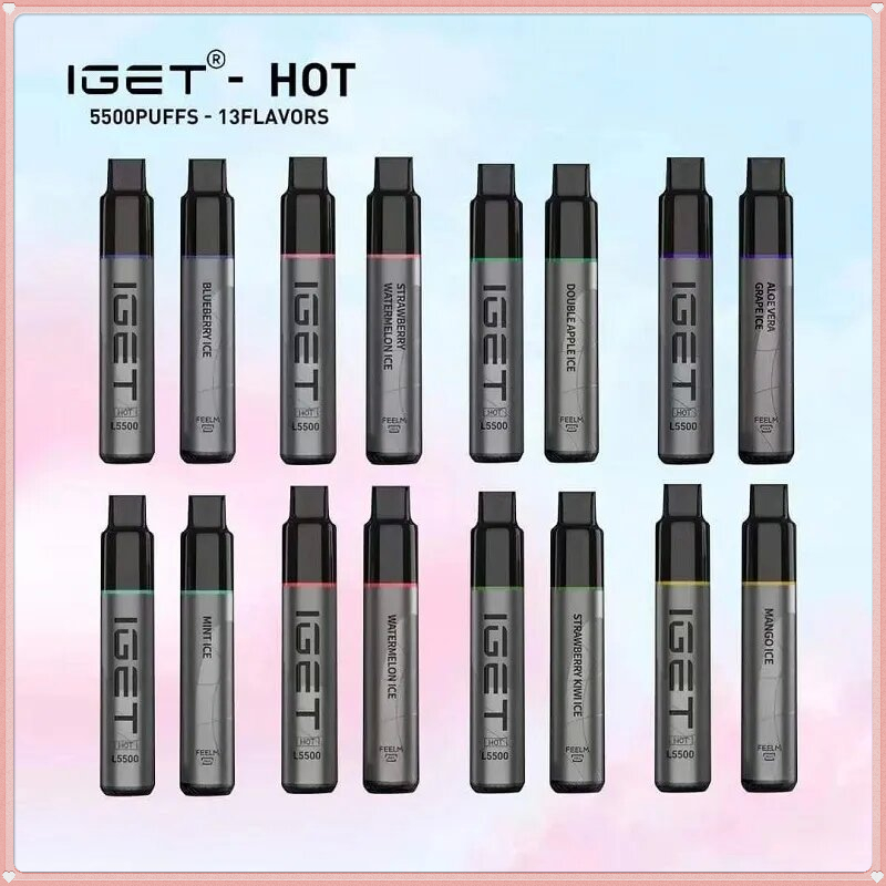 Original IGET HOT 5500 Puffs Disposable Vape Electronic Cigarettes Pod Device Kit 14ml Prefilled Cartridge 1600 mAh Battery Authentic wholesale
Original IGET HOT 5500 Puffs Disposable Vape Electronic Cigarettes Pod Device Kit 14ml Prefilled Cartridge 1600 mAh Battery Authentic wholesale