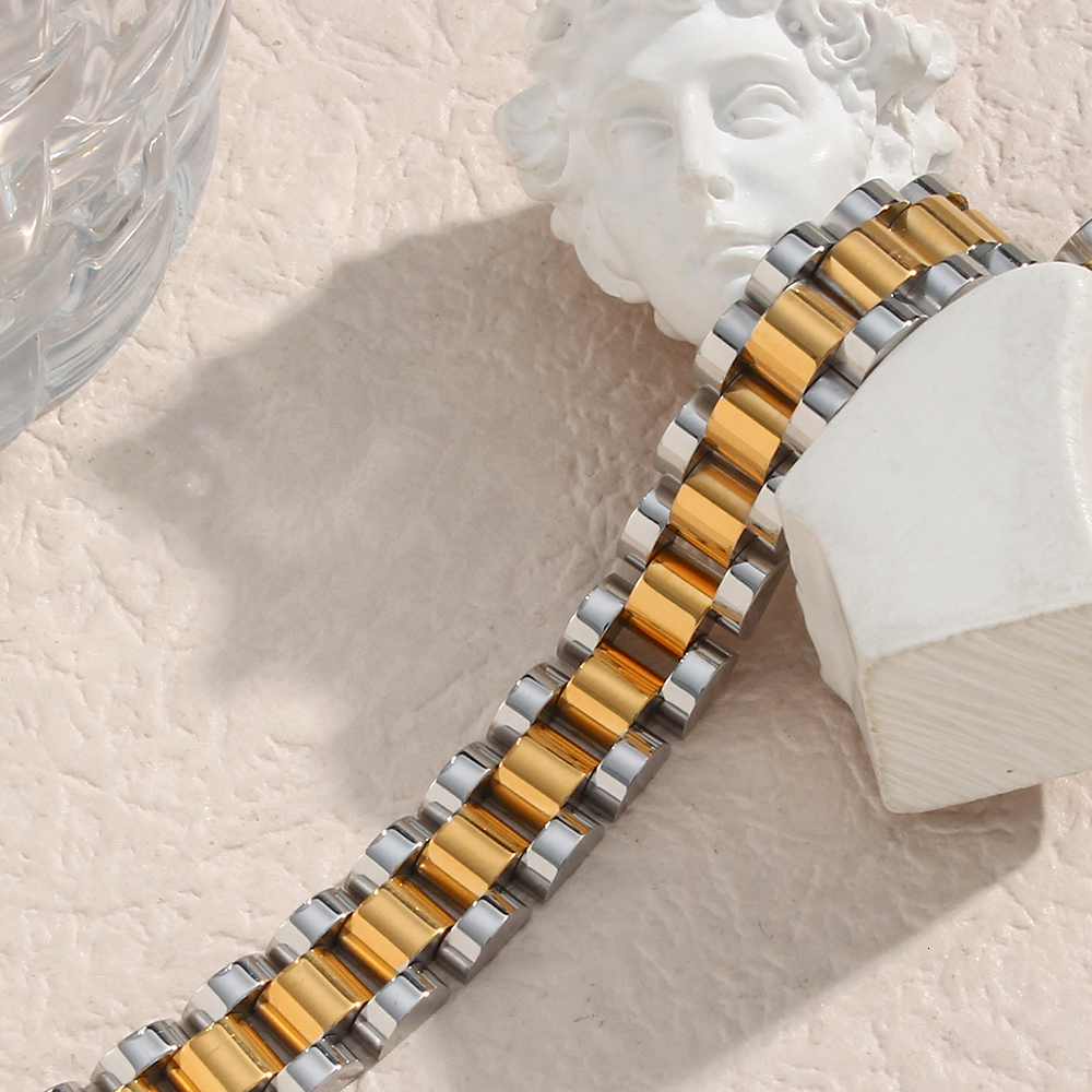 Charm Bracelets Tarnish Free Stainless Steel Gold Plated Detachable Wristbands Bangles For Women Hiphop Wrap 230411