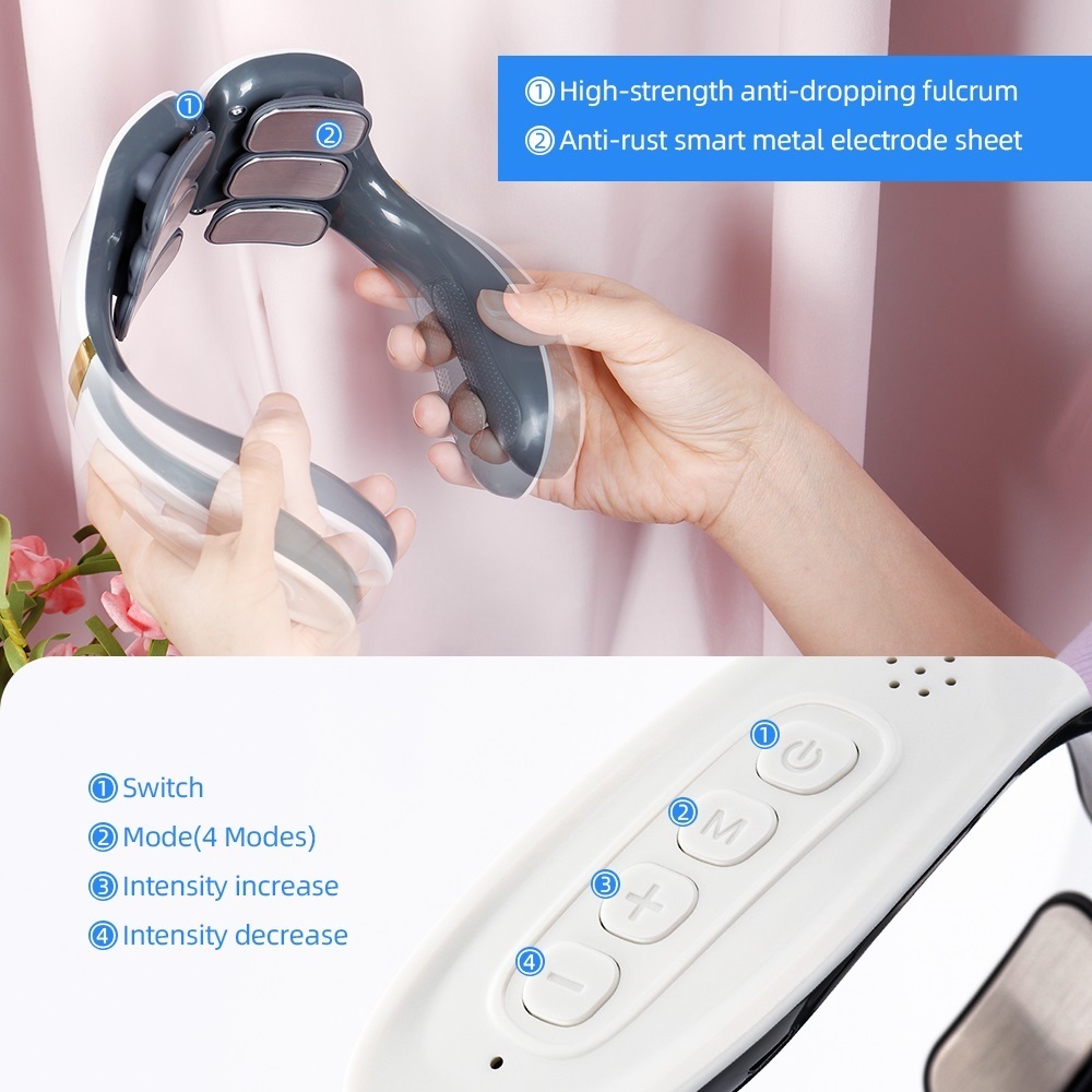 Back Massager 6-Zone Neck Massager Cervical Spine Back Muscle Relaxation Machine Relief Pain Device Six Heads Hammer Kneading Vertebra Impulse 230411