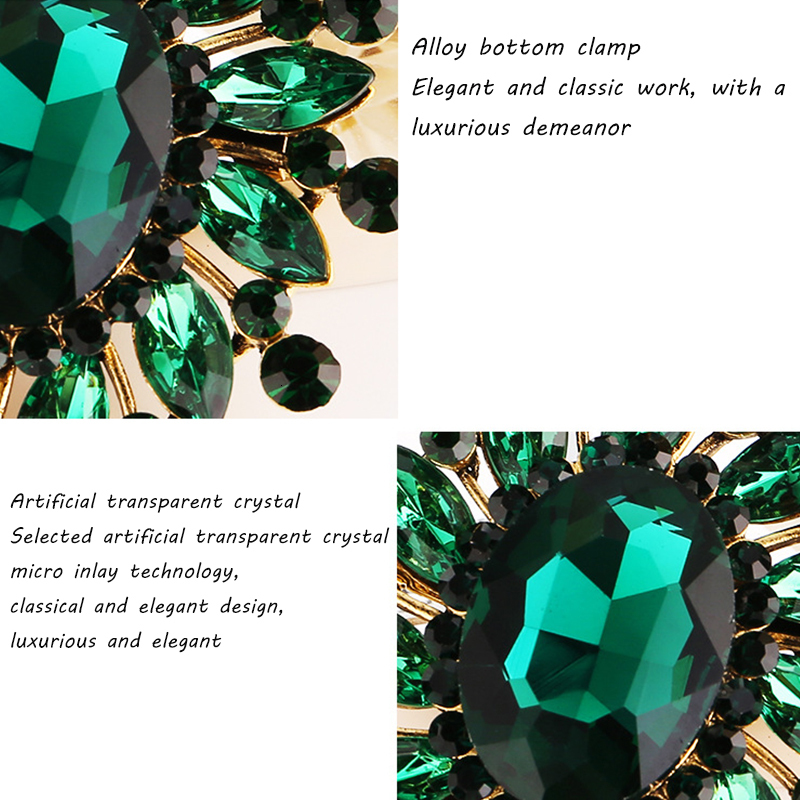 Pins Brooches Vintage Green Crystal Flower Brooches for Women Baroque Trendy Elegant Grometric Brooch Pins Wedding Party Jewelry Gifts 230411