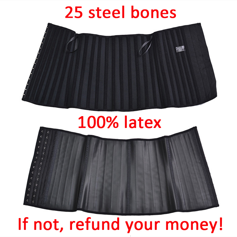 Waist Tummy Shaper Fajas Colombians Latex Waist Trainer Cincher Long Torso Body Shapewear Women Slimming Belly Sheath Girdles Shaper 25 Steel Bones 23