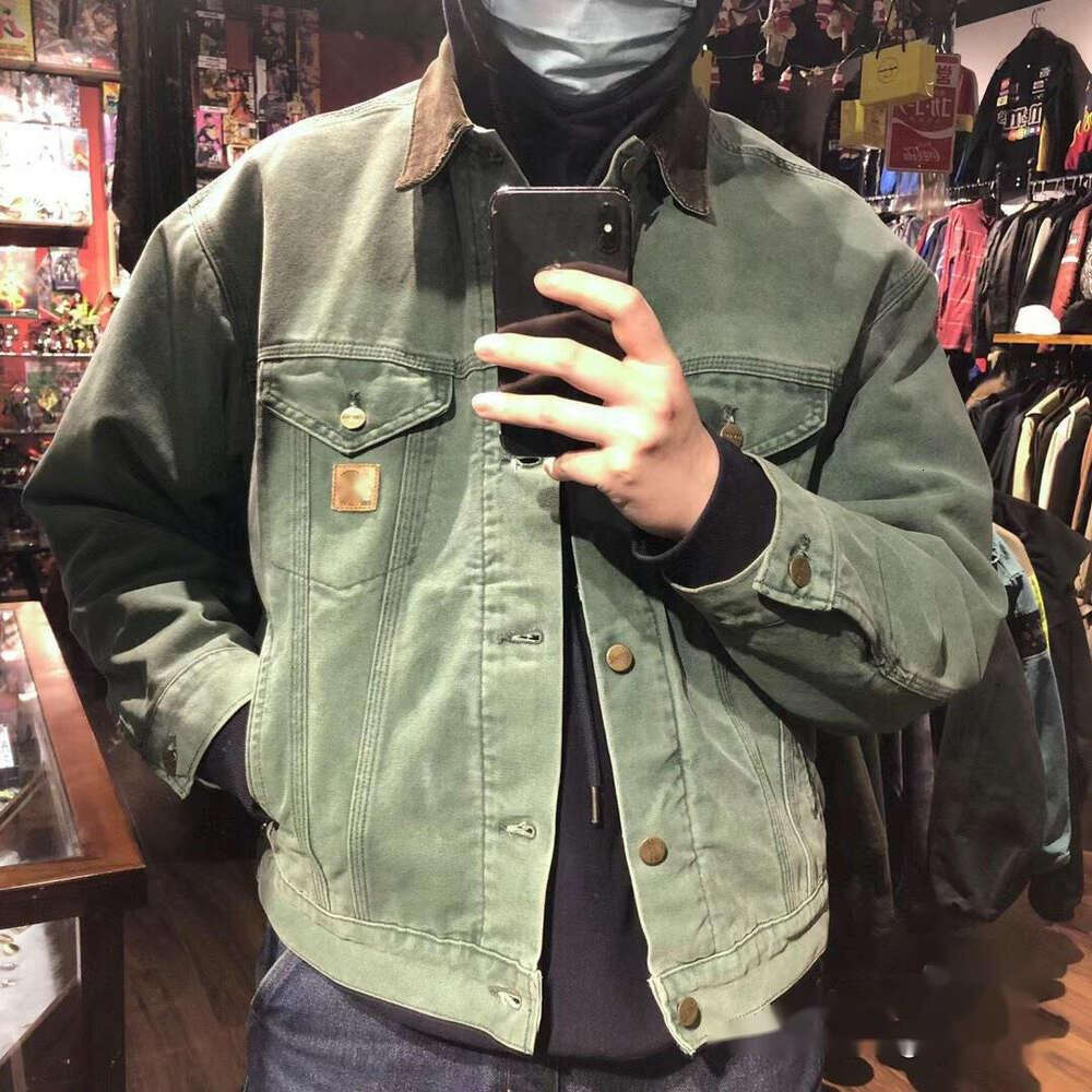 Carharttlys Coat Designer Luxury Fashion Man Long Sleeve High Quality Card Hart Jacket J10 Truck Driver Washed Loose Denim Jacket