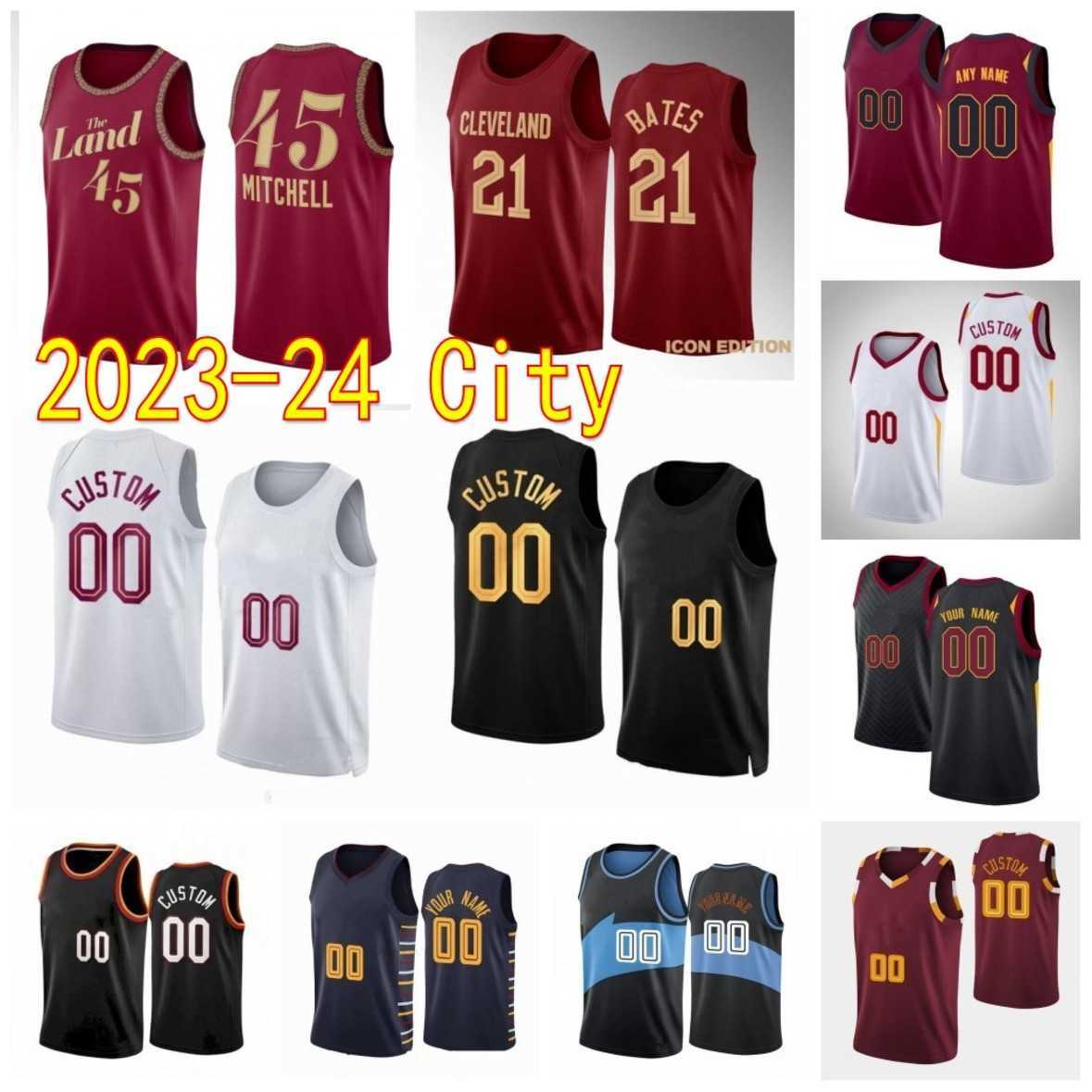 2023/24 City Basketball Jerseys Donovan Mitchell Caris LeVert Evan Mobley Ricky Rubio Dean Wade Tristan Thompson Jarrett Allen Isaiah Mobley Georges Niang Edition
