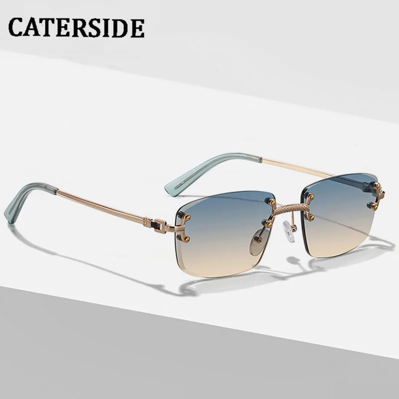 Sunglasses Frames Rimless Square Men Women UV400 Small Gradient Frameless Sun Glasses For High Quality Metal Eyewear 231110