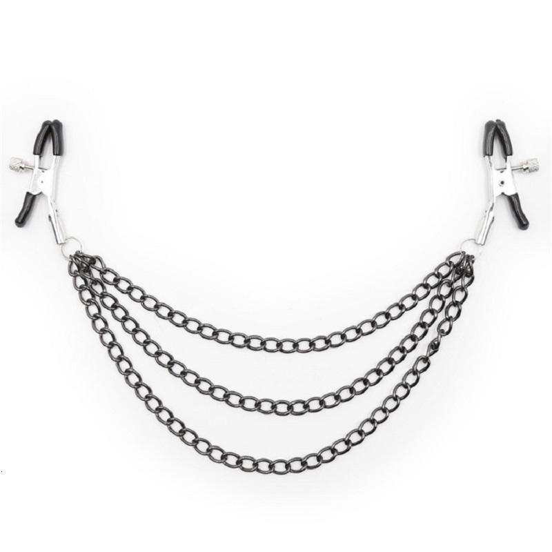 Adult Toys 1 Pair Metal Bondage Nipple Clamps Chain Clips Labia Slave BDSM Women Sex Games Breast Clover 230411