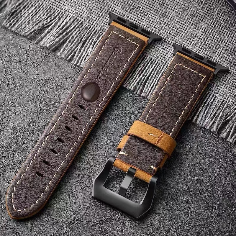 Watch Bands Fo Apple Watch Band High Quality Leather Strap Men for Series 7 8 123456 SE Ultra 49mm 44mm 40mm Watch Band 45mm 41mm 38mm 42mm 230411