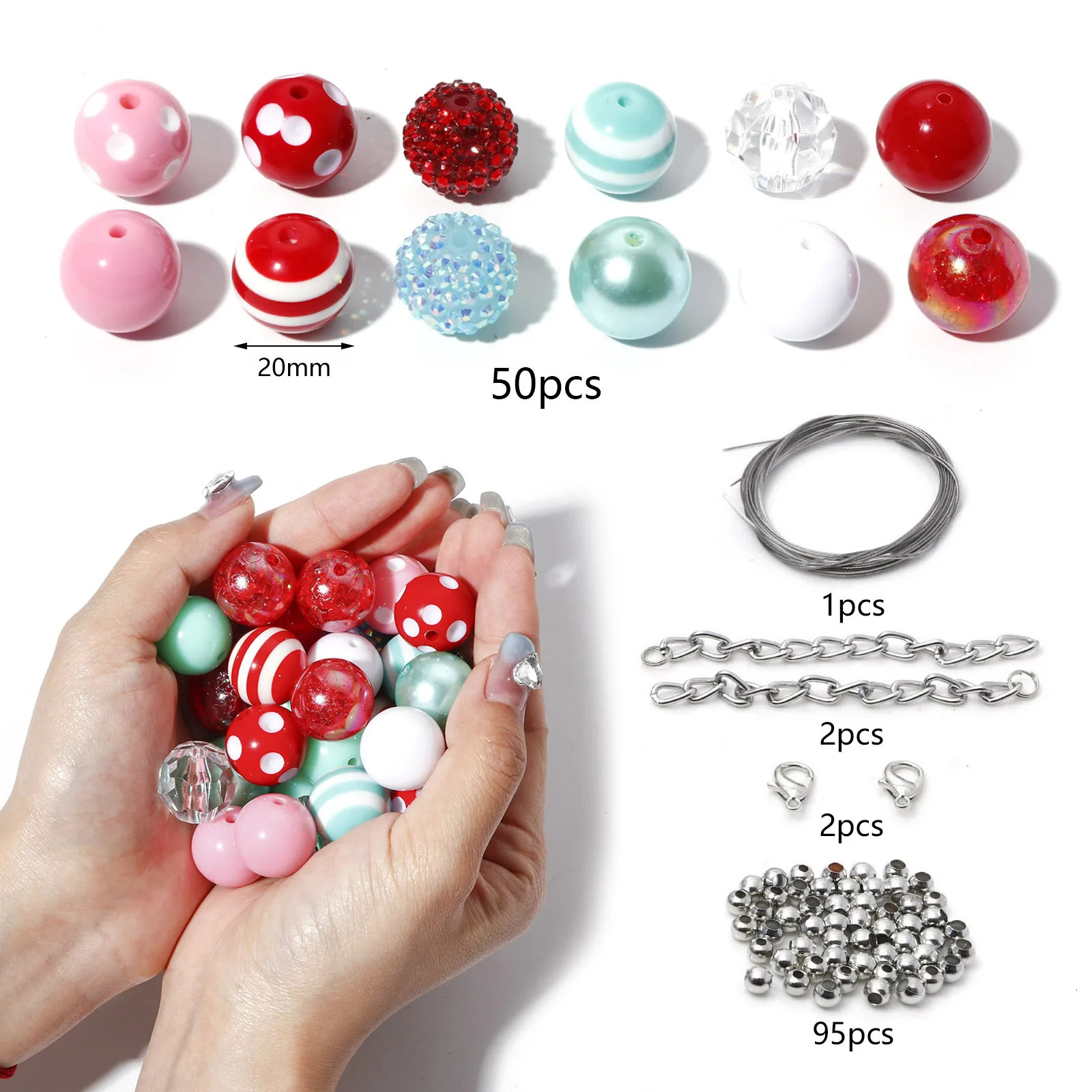 Acrylic Plastic Lucite Multicolor Beads DIY Kits For Bracelet Necklace Jewelry Making Handmade Accessories Round Spacer 1Set 231110