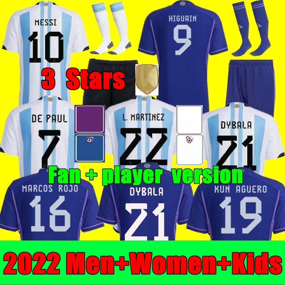 New 3 stars 2022 Argentina soccer Jerseys 22 23 J.ALVAREZ DYBALA DI MARIA MESSIS MARTINEZ MARADONA DE PAUL football shirt Men kids kit fans player version, Player version home
New 3 stars 2022 Argentina soccer Jerseys 22 23 J.ALVAREZ DYBALA DI MARIA MESSIS MARTINEZ MARADONA DE PAUL football shirt Men kids kit fans player version, Player version home