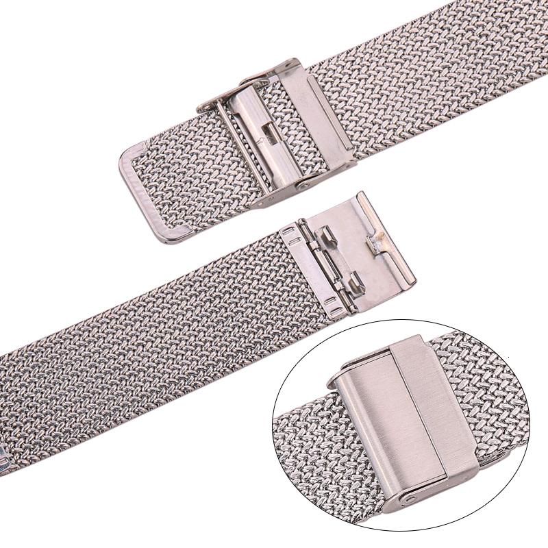 Watch Bands Stainless Steel Watch Band Bracelet 16mm 18mm 20mm 22mm Mesh Milanese Loop Watchbands Women Men Replacement Strap Accessories 230411