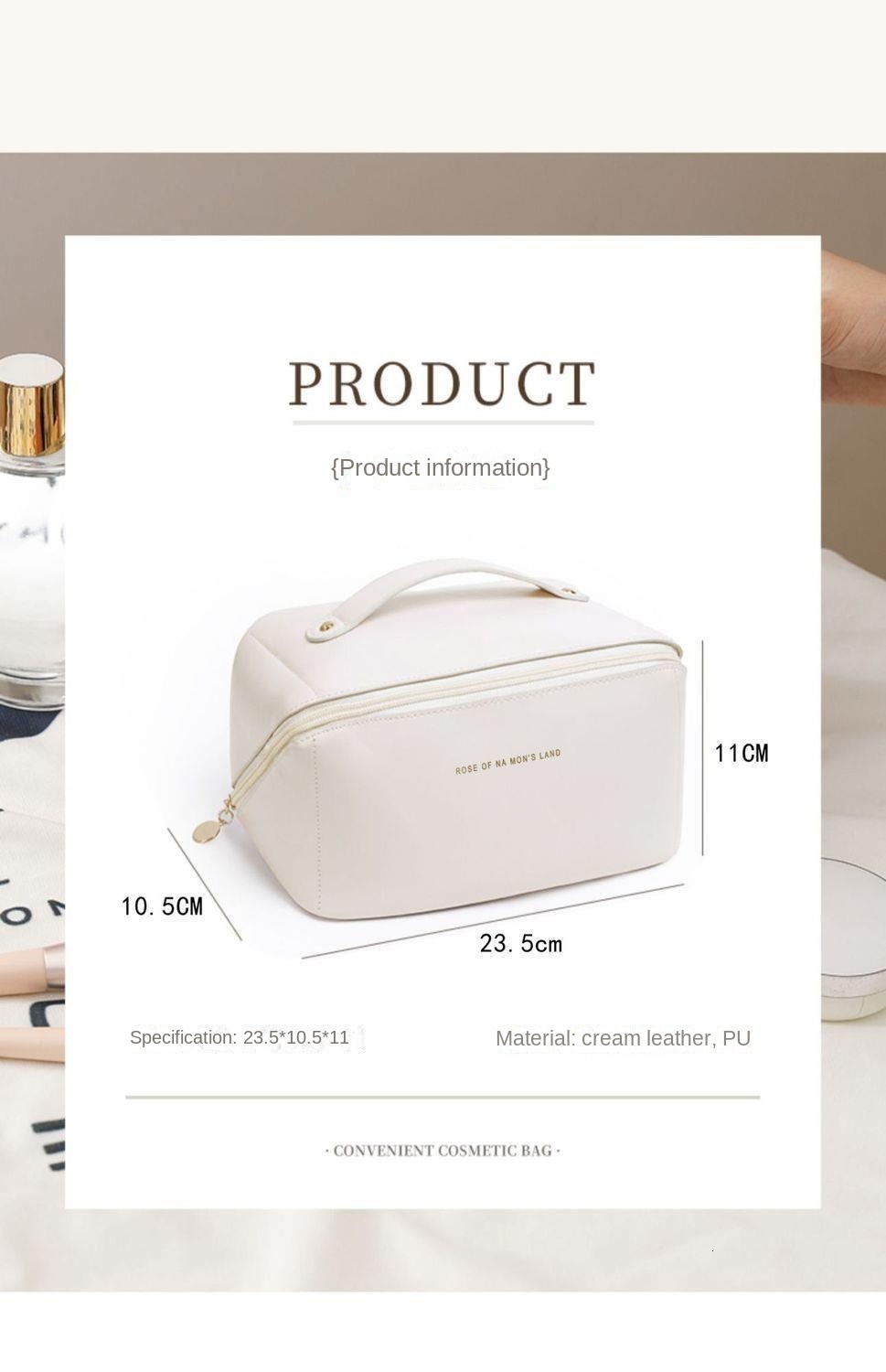 Cosmetic Bags Cases Portable Makeup Bag Large-Capacity Leather Travel Cosmetic Bag Women Waterproof Storage Case Multifunction Toiletry Organizer 2304