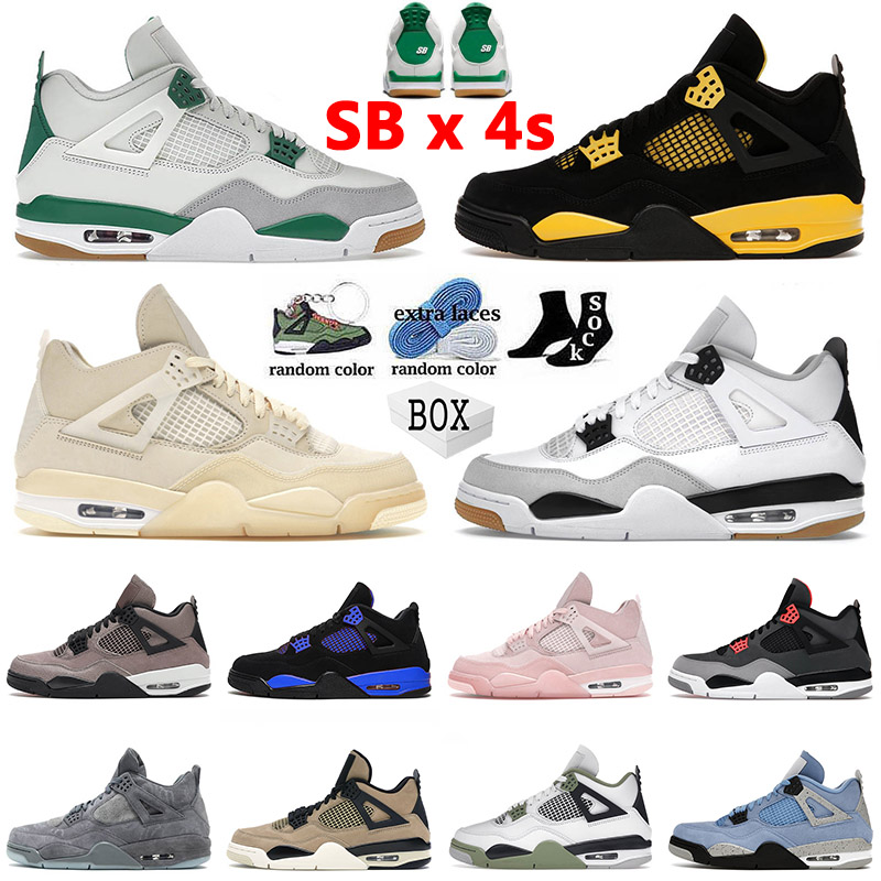 With Box 2023 Thunder 4 Basketball Shoes J4 SB x Pine Green Top Jumpman Military Black Sail Infrared University Blue Jordan4 Retro Mens Women Trainers Sneakers, A7 red thunder 40-47
With Box 2023 Thunder 4 Basketball Shoes J4 SB x Pine Green Top Jumpman Military Black Sail Infrared University Blue Jordan4 Retro Mens Women Trainers Sneakers, A7 red thunder 40-47