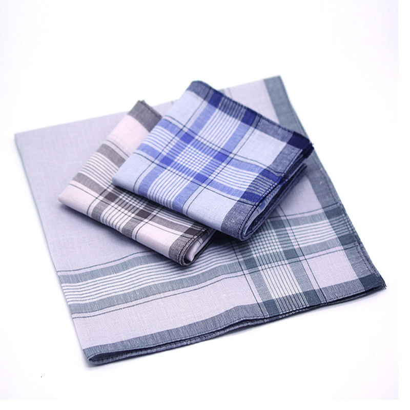 Handkerchiefs 12Pcs Classic Vintage Plaid Stripe Handkerchief Hanky Men Pocket Squares Cotton Business Casual Chest Towel Hankies Scarves22 230411