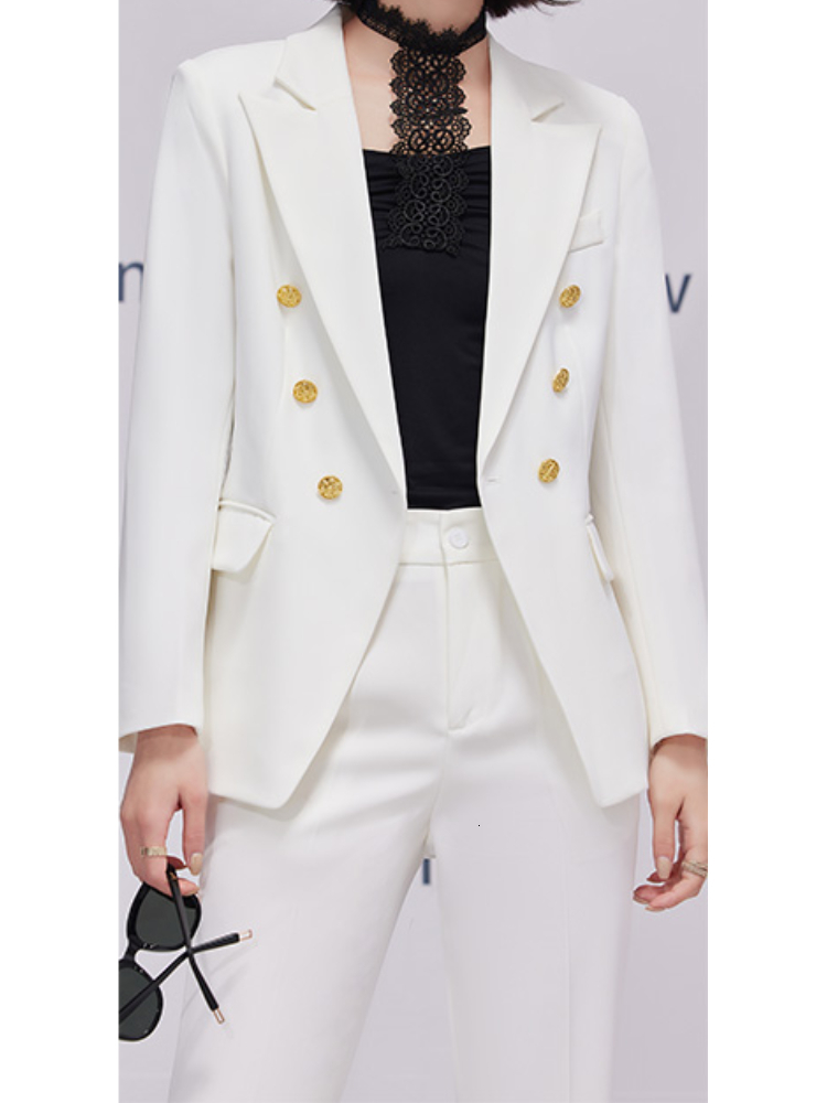 Women's Two Piece Pants Fashion Women Vintage Blazer Trousers Suit OL Elegant Solid Formal Jackets Straight Pantsuit Female Business 2 Pieces 230