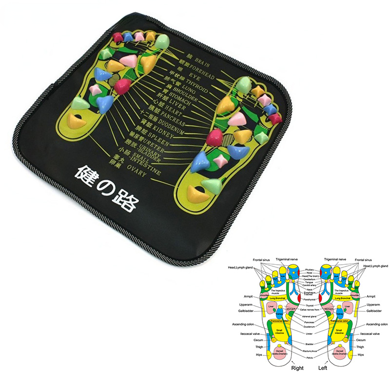 Full Body Massager 1 Piece Acupuncture Cobblestone Colorful Foot Reflexology Walk Stone Square Cushion for Relax Feet Massage 230411