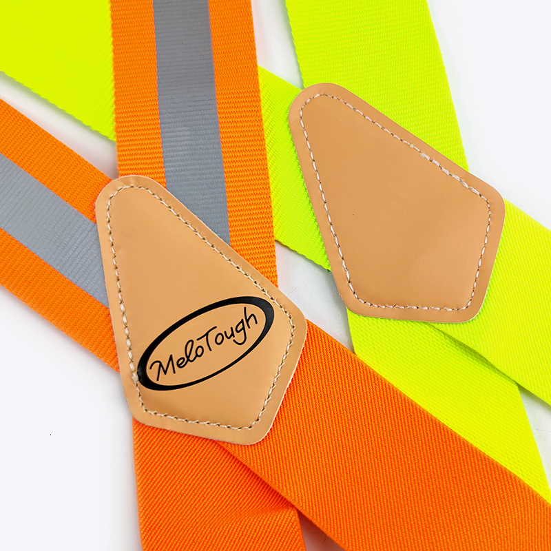 Suspenders Deepeel 1Pc 5*120cm Men's Suspenders Work Suspender Elastic Wide Adjustable X Type Strap Fluorescent Orange Tool Sling Brace 230411