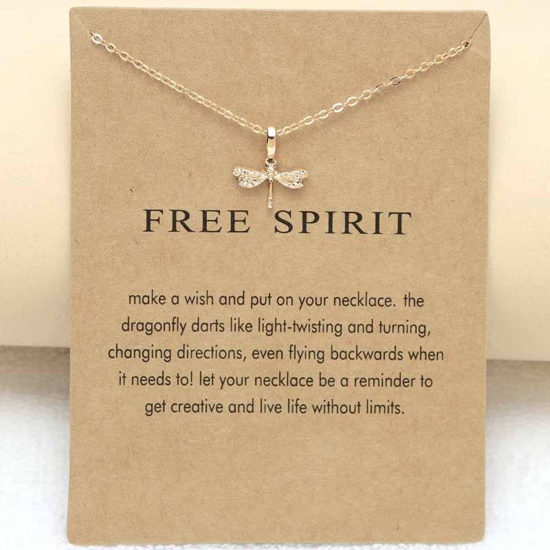 Fashion Free Spirit Dragonfly Pendant 18k Gold Plated Designer Necklace Woman Alloy South American Womens Choker Silver Necklaces Jewelry with Letters Card Gift 
Fashion Free Spirit Dragonfly Pendant 18k Gold Plated Designer Necklace Woman Alloy South American Womens Choker Silver Necklaces Jewelry with Letters Card Gift