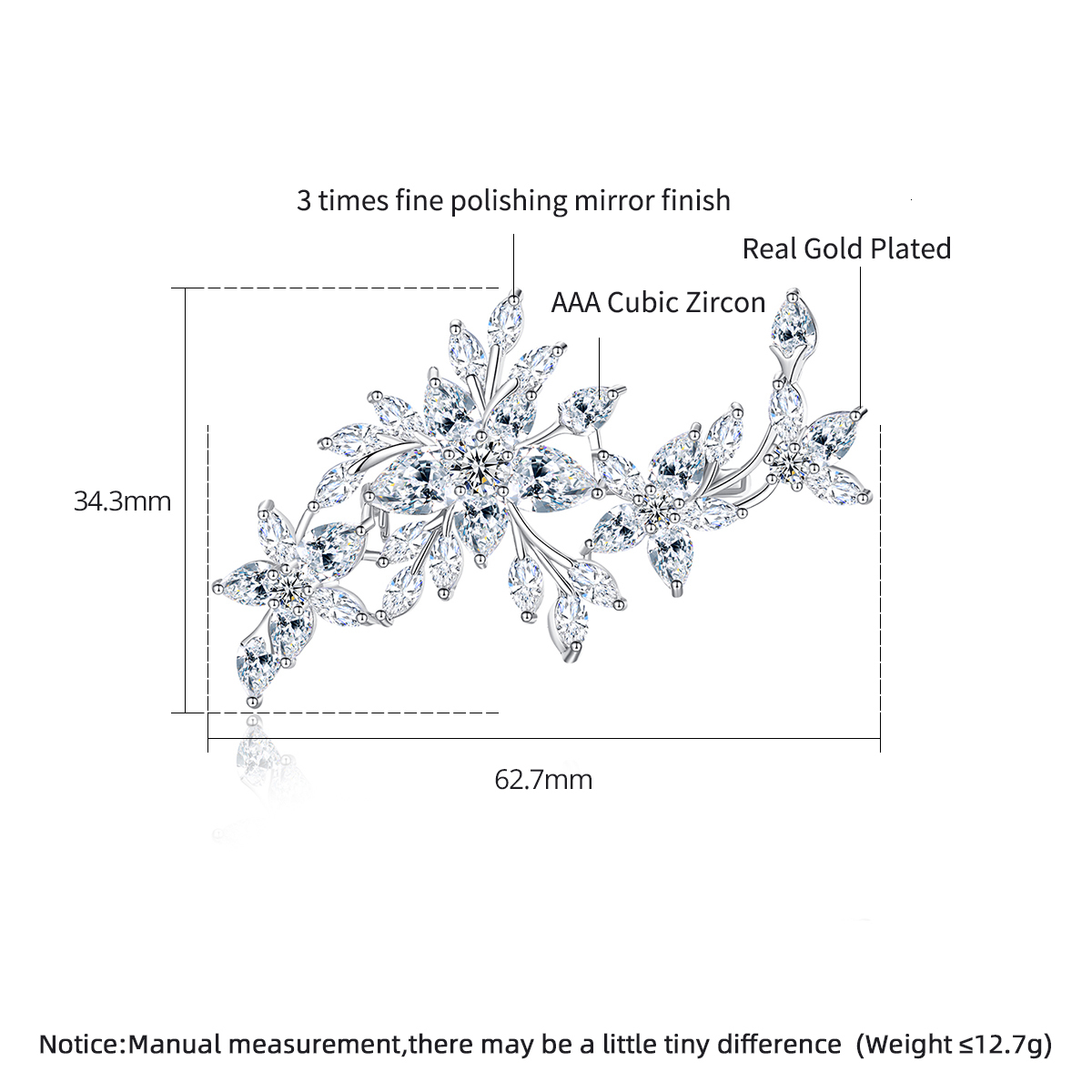 Pins Brooches LUOTEEMI Flower Cubic Zirconia Brooches for Women Girl Bridal Wedding Engagement Dressing Personalized Stunning Funny Pins 230411