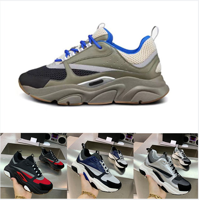 Luxury B22 Casual Shoes Reflective Sneakers Mens Women Trainers Calfskin Patchwork Sneaker oblique Technical Shoe With Box