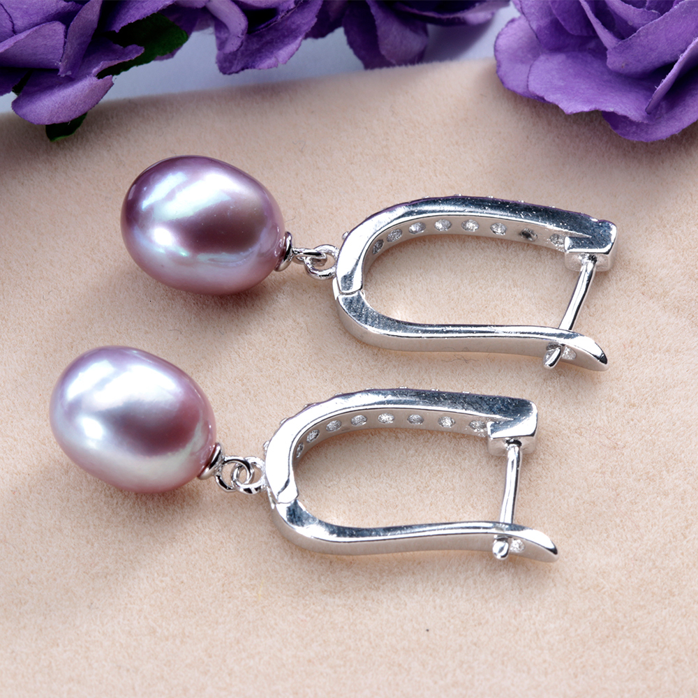 Dangle Chandelier Women Freshwater Pearl Earrings Zircon Fashion 925 Sterling Silver Drop Earring White Real Pearl Wedding Jewelry With Box 230410