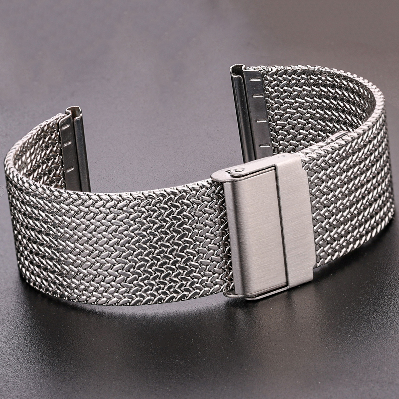 Watch Bands Stainless Steel Watch Band Bracelet 16mm 18mm 20mm 22mm Mesh Milanese Loop Watchbands Women Men Replacement Strap Accessories 230411