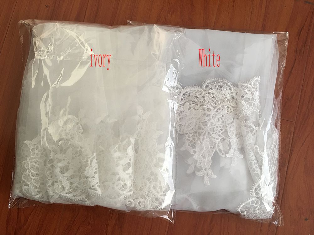 Wedding Hair Jewelry Elegant Two Layers Lace Bridal Veil With Comb Women Wedding Accessories White Ivory 230411
