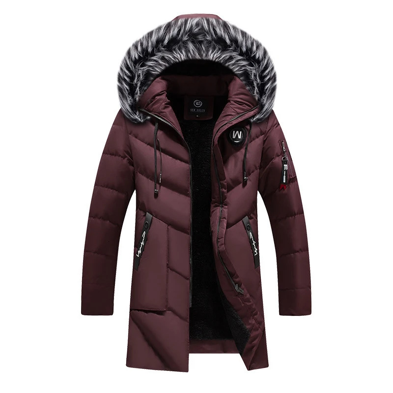Men's Down Parkas DIMUSI Winter Men's Long Jacket Fashion Men Fur Collar Thermal Parkas Classic Coats Casual Warm Windbreaker Padded Men Clo