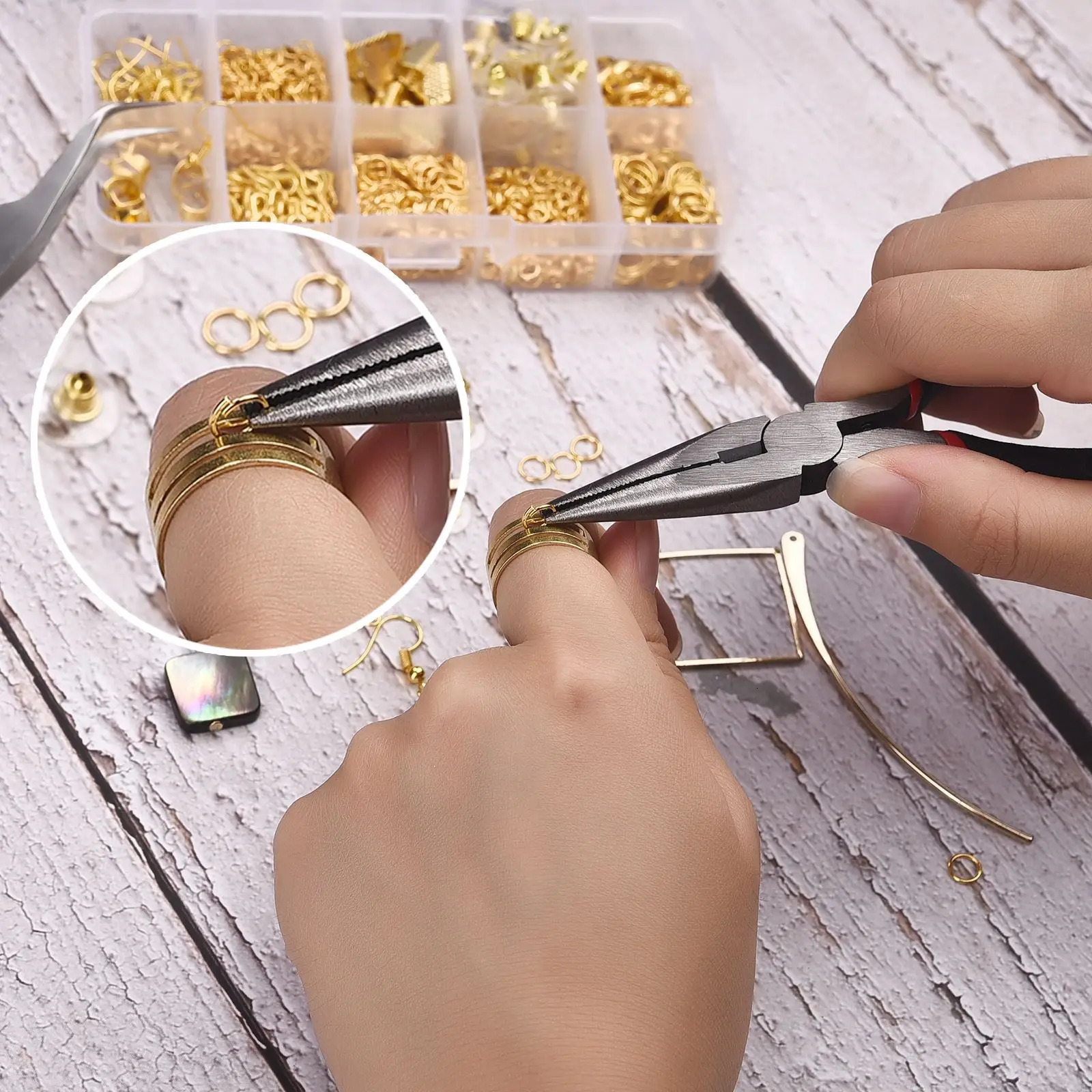 Acrylic Plastic Lucite Jewelry Accessories Kit Set Findings Open Jump Rings Earring Hook Lobster Clasp Making Supplies Tools 231110