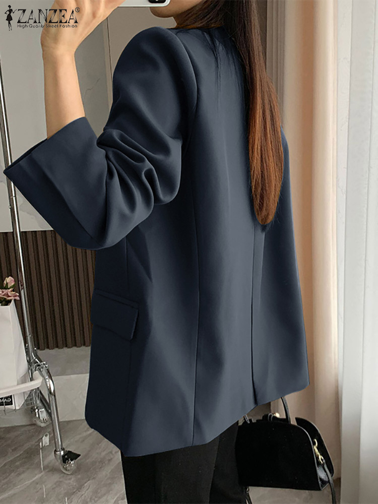 Women's Suits Blazers Oversized Women Long Sleeve Blazer Top Casual Spring Autumn Fashion Office Lady Outwear ZANZEA 2023 Solid Coats Work Wears 
