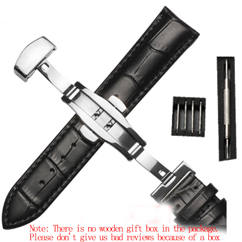 Watch Bands Strap Bamboo Pattern Strap Genuine Leather Watchband with Double Press Butterfly Buckle Watches Accessories 1224mm 230411