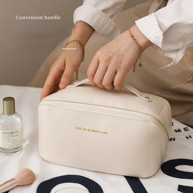 Cosmetic Bags Cases Portable Makeup Bag Large-Capacity Leather Travel Cosmetic Bag Women Waterproof Storage Case Multifunction Toiletry Organizer 2304