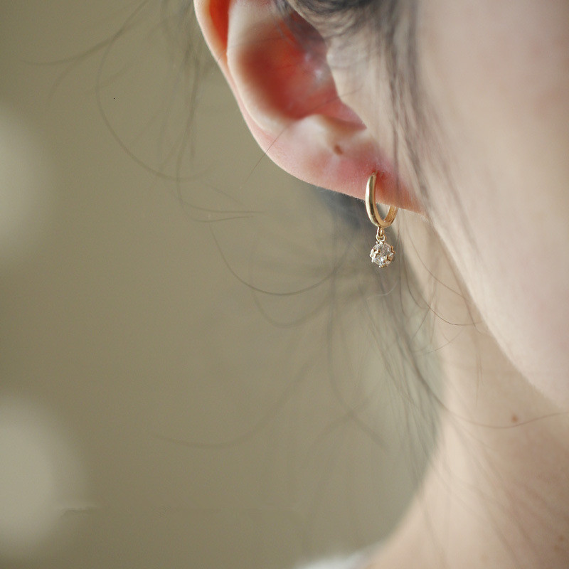 Stud Shiny Exquisite Zircon Ball Earrings for Women 925 Sterling Silver Plated 9k Gold Earrings 230410
