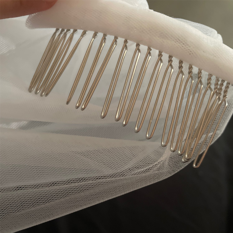 Wedding Hair Jewelry Elegant Two Layers Lace Bridal Veil With Comb Women Wedding Accessories White Ivory 230411