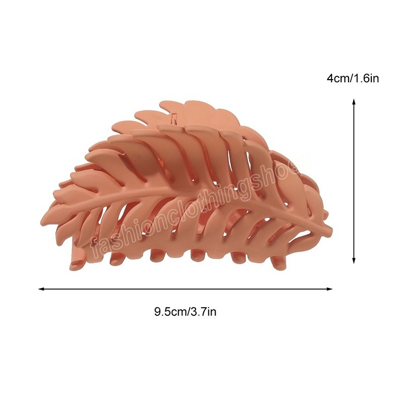 Hair Claws Women Personality Leaf Shape Hair Clips Colorful Solid Color Claw Clip Girls Hair Accessories Hair Clip Gift