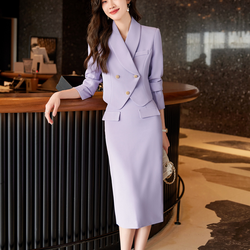 Two Piece Dress High Quality Korean Spring Autumn Pencil Skirt Blazer Sets Outfits Female Formal Busines s Office Ladies Work Jacket Suit 230411