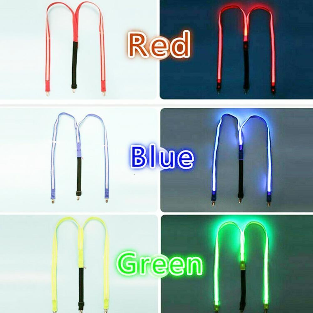 Suspenders Unisex LED Illuminated Suspenders Clipson Braces Vintage Look Elastic Yshape Adjustable Trousers Suspender For Festival Club 230411