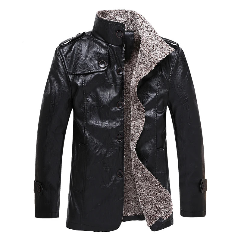 Men's Fur Faux Fur JSNBL1013Large size leather men fur one men plus fleece warm coat epaulette men's jacket PU jacket 231110