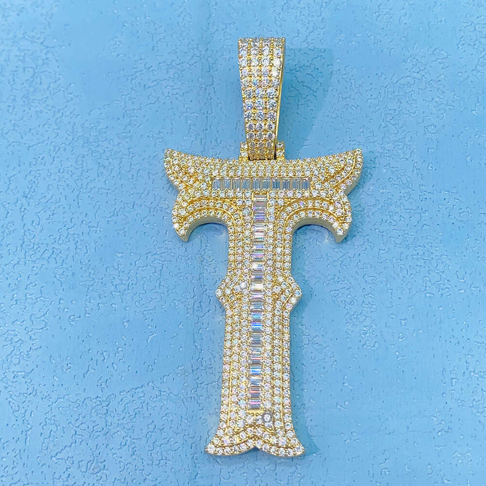 Sier Jewelry Hiphop Pendant A-Z initial letters custom moissanite iced out pendant