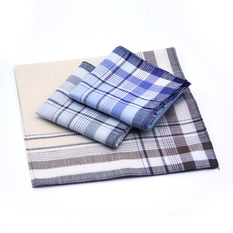 Handkerchiefs 12Pcs Classic Vintage Plaid Stripe Handkerchief Hanky Men Pocket Squares Cotton Business Casual Chest Towel Hankies Scarves22 230411