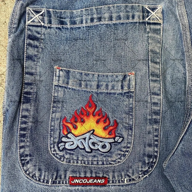 Men's Jeans Y2k Trousers American Style Letter Embroidered Jeans Men High Street Hip-hop Straight Jeans Loose Casual Wide-leg Pants 231110