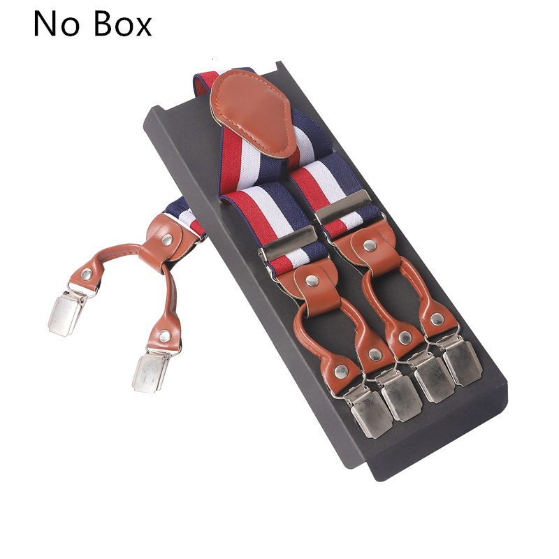 Suspenders Men Suspenders Brown Leather 6 Clips Braces Vintage Unisex Casual Suspensorio Tirante Trousers Strap Bretele Wedding Accessories 230411