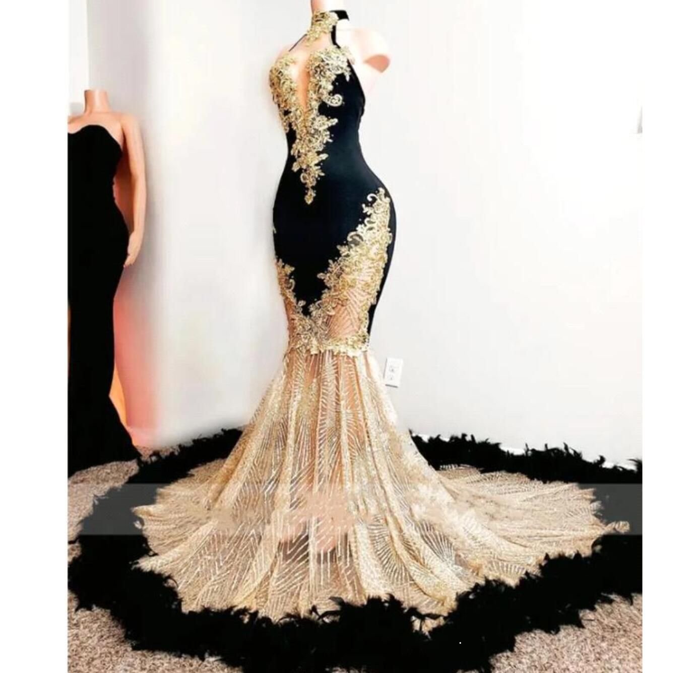 2023 Black Girls Mermaid Prom Dresses Satin Beading Sequined High Neck Feathers Luxury Skirt Evening Party Formal Gowns BC14825, Orange
2023 Black Girls Mermaid Prom Dresses Satin Beading Sequined High Neck Feathers Luxury Skirt Evening Party Formal Gowns BC14825, Orange