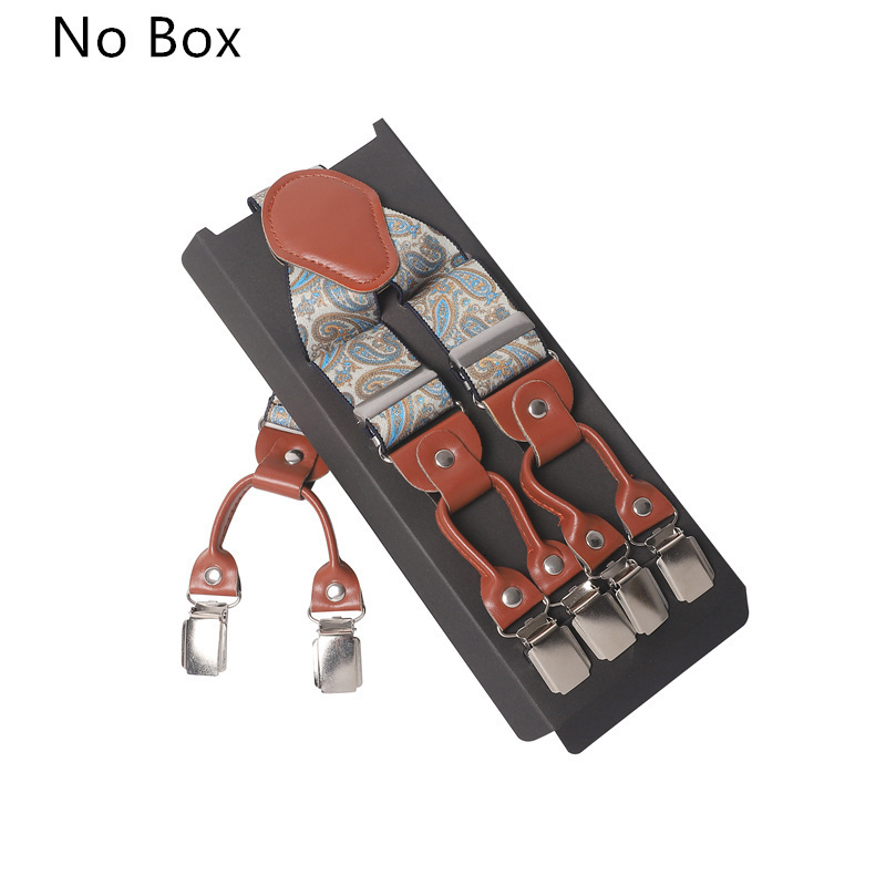 Suspenders Men Suspenders Brown Leather 6 Clips Braces Vintage Unisex Casual Suspensorio Tirante Trousers Strap Bretele Wedding Accessories 230411