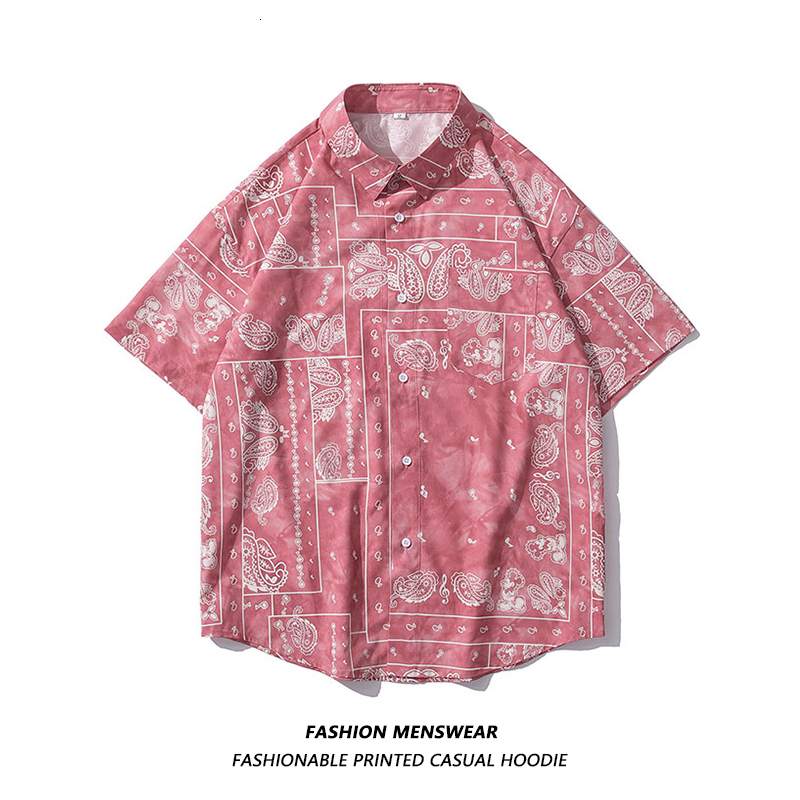 Men's Casual Shirts Oversized Shirts Mens Cashew Nut Printing In The Summer of A Casual Shirt for Joker Couples Male Female Students 230410