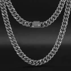 Pendant Necklaces Fresh Item 12mm Black Vvs Moissanite Iced Out Link Chain Hip Hop Fine Jewelry Sterling Sier Diamond Cuban Necklace