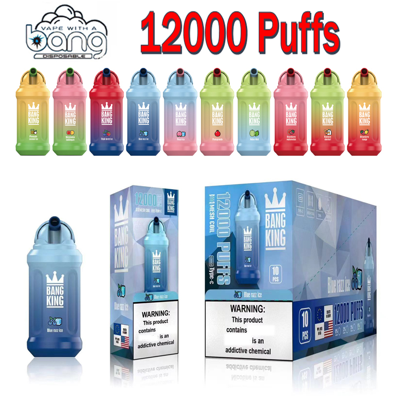 Authentic Bang Bar Disposable E cigarettes 12000 puffs king huge vape pen 12k puff 20ml pre-filled cartridges pods 600mAh recharger battery 0%-5%
Authentic Bang Bar Disposable E cigarettes 12000 puffs king huge vape pen 12k puff 20ml pre-filled cartridges pods 600mAh recharger battery 0%-5%