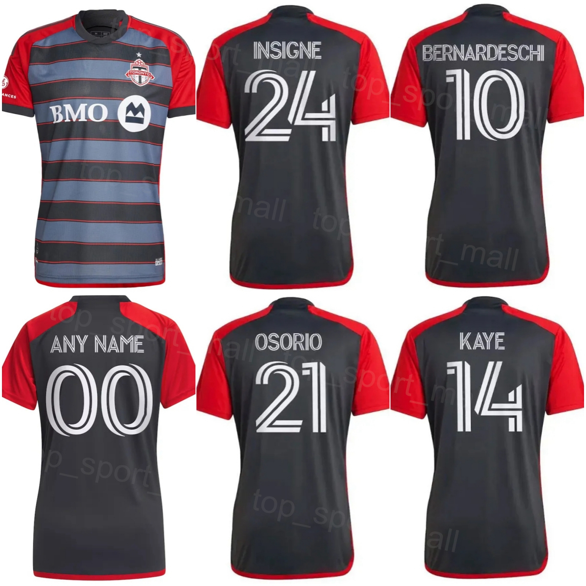 FC Toronto Soccer Jerseys 10 BERNARDESCHI 14 KAYE 2 HEDGES 22 LARYEA 21 OSORIO JOHNSON BRADLEY THOMPSON MACNAUGHTON SERVANIA AKINOLA KERR Football Shirt Kits 23-24