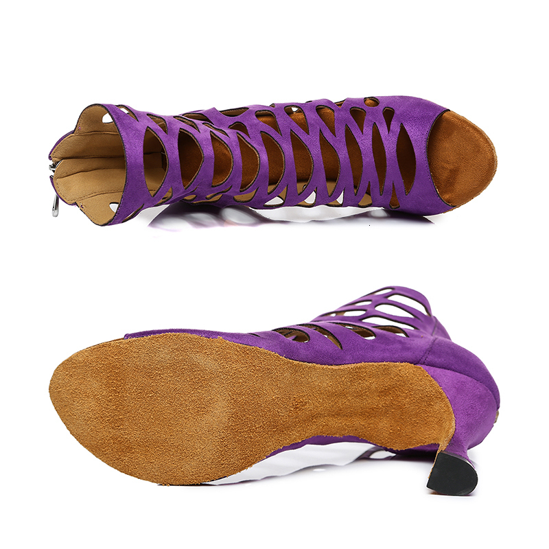 Dance Shoes DKZSYIM Latin High Top Dance Boots Women Ballroom Dance Shoes Ladies Girls Soft Soles Tango/Salsa Dance Shoes High Heels 5-8.5CM 230411