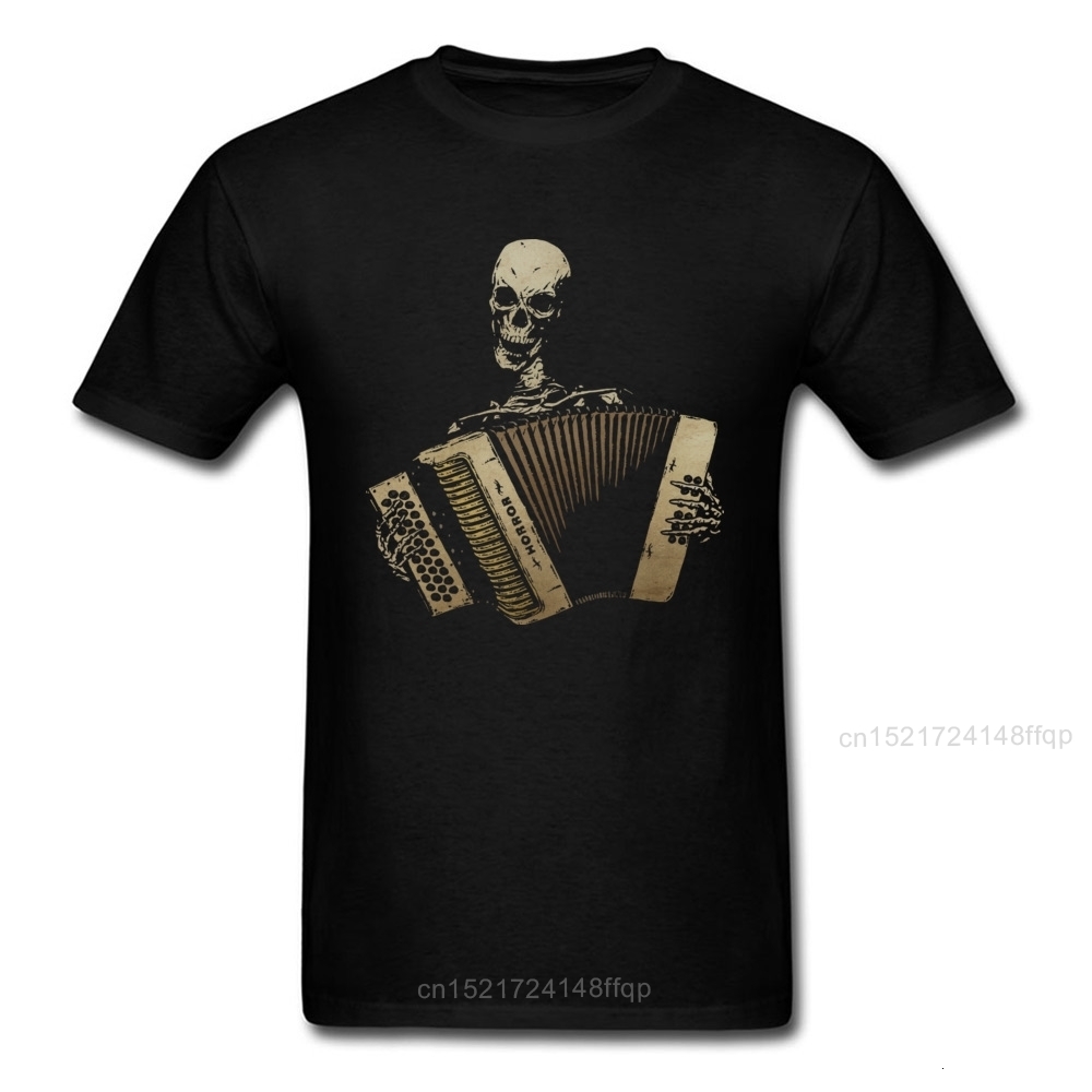 Men s T Shirts Custom T Shirts Skull Piano Accordion Tshirt Men Blues Lover T shirt Vintage Black 100 Cotton Mens Tops Tees Slim Fit Clothes 230411