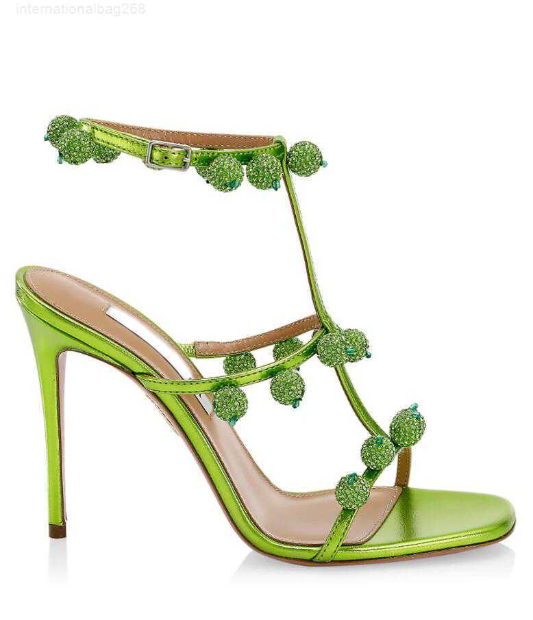 Women wedding party sandal high heels Aquazzuras Designer Cerise Sandal 105mm sexy strap sandals luxury brand super quality with box 35-42
Women wedding party sandal high heels Aquazzuras Designer Cerise Sandal 105mm sexy strap sandals luxury brand super quality with box 35-42